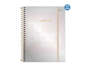 Planner Espiral 17,7 x 24 cm West Village Metalizado 2024 - Prata